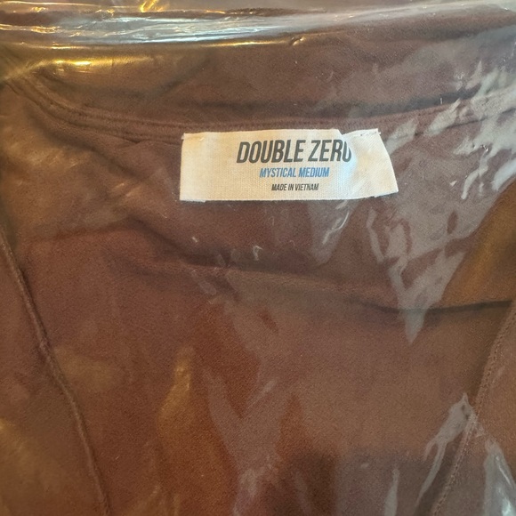 NWT Double Zero Women's V-Neck Surplice Top in Chocolate Brown - Picture 4 of 6
